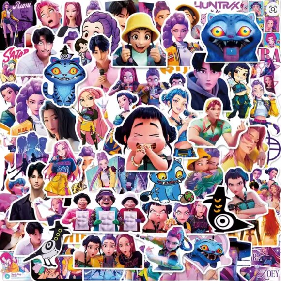 Cute Movie KPop Demon Hunters Stickers Anime Decals Waterproof - 60pcs - Picture 1 of 1